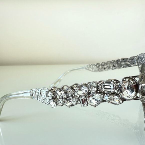 Dolce&Gabbana silver filigree clear crystals oversize sunglasses DG 2134 B-M main image 7